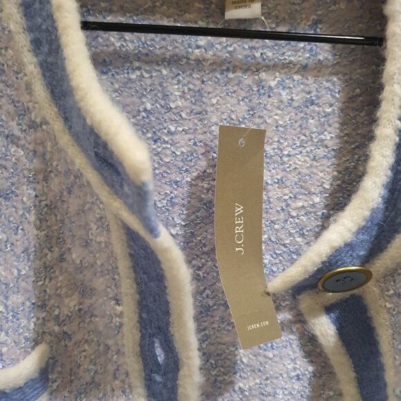 J. Crew Marled periwinkle sweater lady jacket small New NWT - Picture 7 of 9